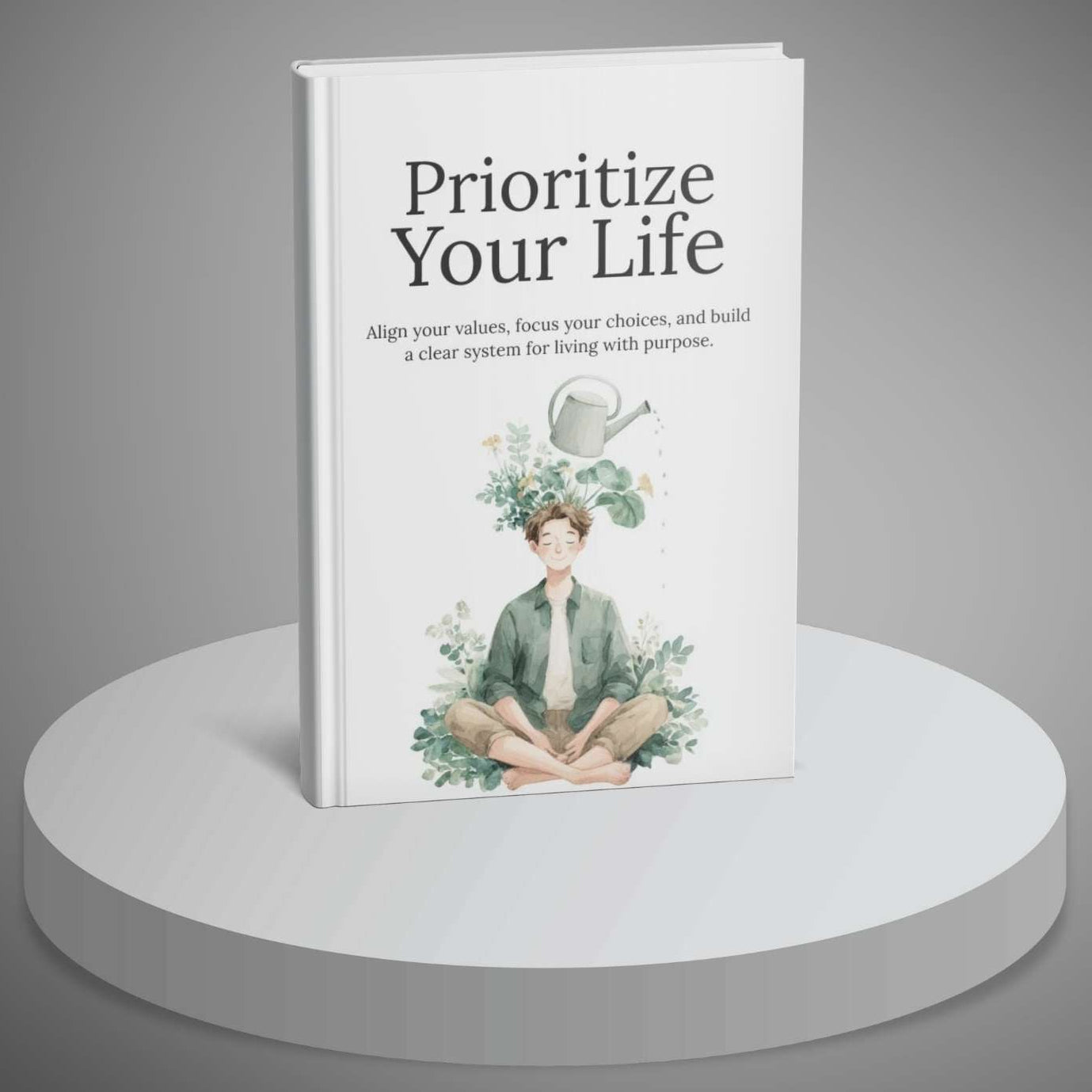 Book titled 'Prioritize Your Life' on a gray background