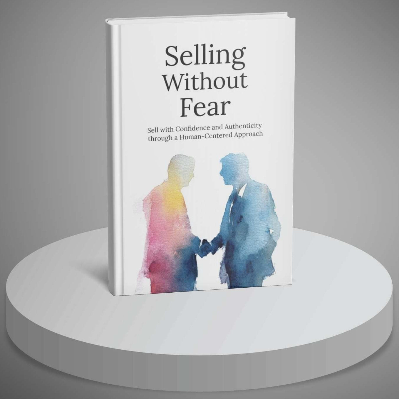 Book titled 'Selling Without Fear' on a gray background
